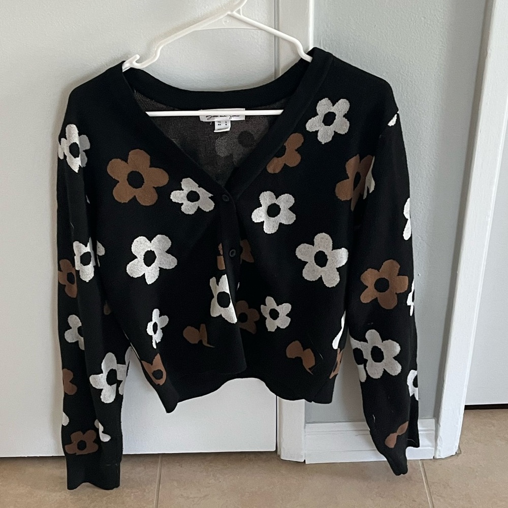Floral Black Sweater